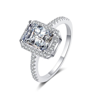 Radiant Cut Moissanite Halo Ring - Premium Jewelry from Dazzling Delights - Just $107.95! Shop now at Dazzling Delights