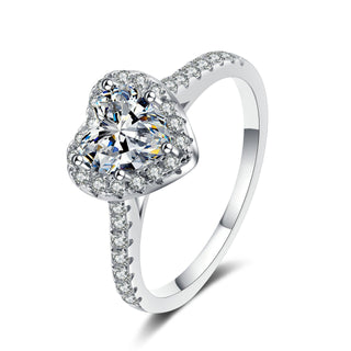 Heart Cut Moissanite Halo Ring - Premium Jewelry from Dazzling Delights - Just $119.95! Shop now at Dazzling Delights