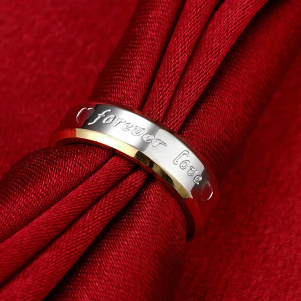 Forever Love Gold and Silver Titanium Wedding Ring - Premium Jewelry from Dazzling Delights - Just $40.95! Shop now at Dazzling Delights