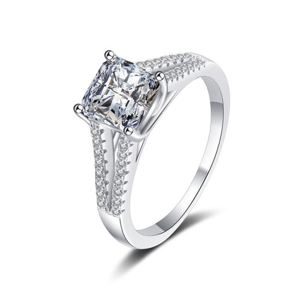 2ct Asscher Cut Moissanite Split Band Ring - Premium Jewelry from Dazzling Delights - Just $122.21! Shop now at Dazzling Delights