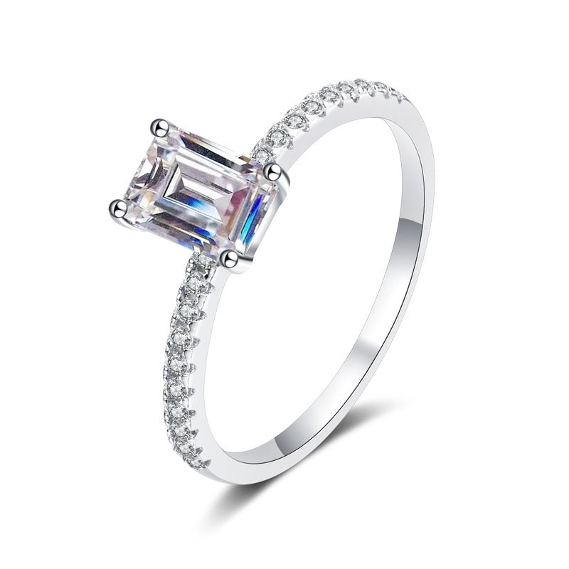 Emerald Cut Moissanite Ring - Premium Jewelry from Dazzling Delights - Just $103.46! Shop now at Dazzling Delights