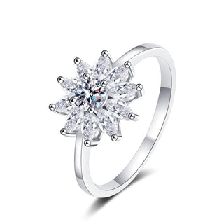 Round Brilliant Cut Moissanite Marquise Halo Ring - Premium Jewelry from Dazzling Delights - Just $162.95! Shop now at Dazzling Delights