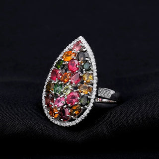 "The Tourmaline Treasure" 5.2ct Oval Cut Multi-Colour Tourmaline Cocktail Ring - Premium Jewelry from Dazzling Delights - Just $97.50! Shop now at Dazzling Delights