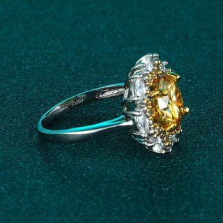 2ct Yellow Round Brilliant Cut Moissanite Marquise Halo Ring - Premium Jewelry from Dazzling Delights - Just $235.95! Shop now at Dazzling Delights