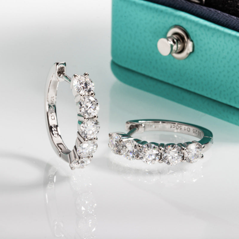 3ct Moissanite Hoop Earrings - Premium Jewelry from Dazzling Delights - Just $122.21! Shop now at Dazzling Delights