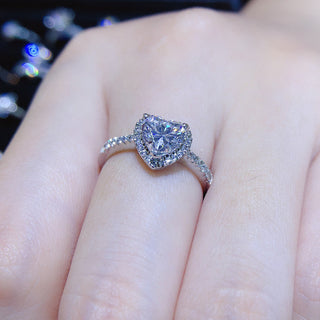 Heart Cut Moissanite Halo Ring - Premium Jewelry from Dazzling Delights - Just $119.95! Shop now at Dazzling Delights