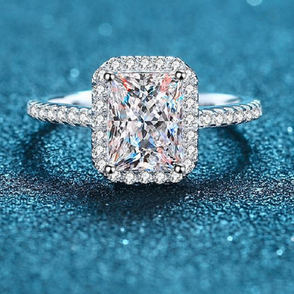 Radiant Cut Moissanite Halo Ring - Premium Jewelry from Dazzling Delights - Just $80.96! Shop now at Dazzling Delights