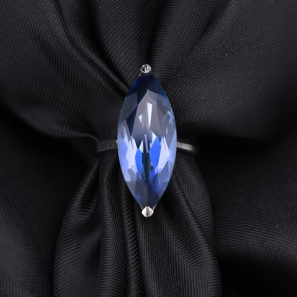 "The Azure Mystique" 11.45ct Marquise Cut Iolite Blue Mystic Quartz Solitaire Ring - Premium Jewelry from Dazzling Delights - Just $77.96! Shop now at Dazzling Delights