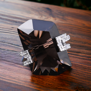 "The Smoky Serenade" 26x15mm Fancy Cut Smoky Quartz Ring - Premium Jewelry from Dazzling Delights - Just $63.75! Shop now at Dazzling Delights