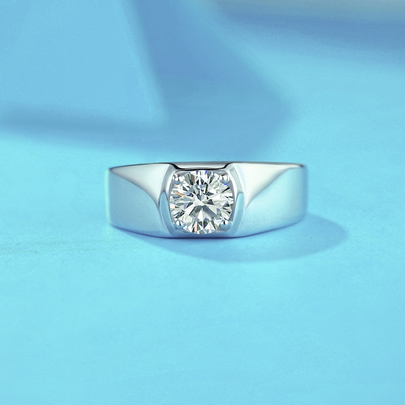 1.00Ct 6.5mm Moissanite Adjustable Men's Ring - Premium Jewelry from Dazzling Delights - Just $72.71! Shop now at Dazzling Delights