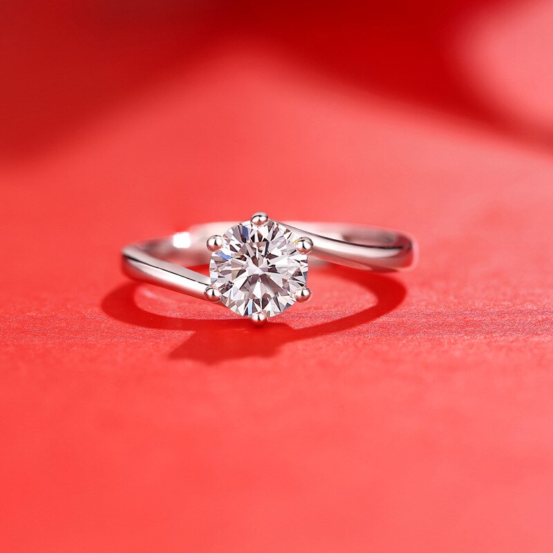 1.0Ct Round Brilliant Cut Moissanite Adjustable Ring - Premium Jewelry from Dazzling Delights - Just $74.21! Shop now at Dazzling Delights