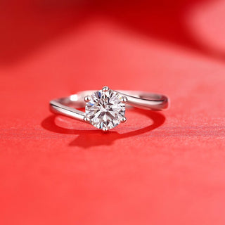 1.0Ct Round Brilliant Cut Moissanite Adjustable Ring - Premium Jewelry from Dazzling Delights - Just $98.95! Shop now at Dazzling Delights