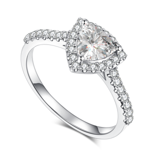 Classic Trillion Cut Halo Moissanite Ring - Premium Jewelry from Dazzling Delights - Just $65.62! Shop now at Dazzling Delights