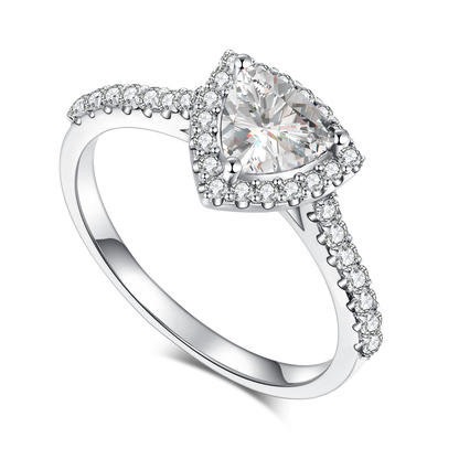 Classic Trillion Cut Halo Moissanite Ring - Premium Jewelry from Dazzling Delights - Just $80.96! Shop now at Dazzling Delights