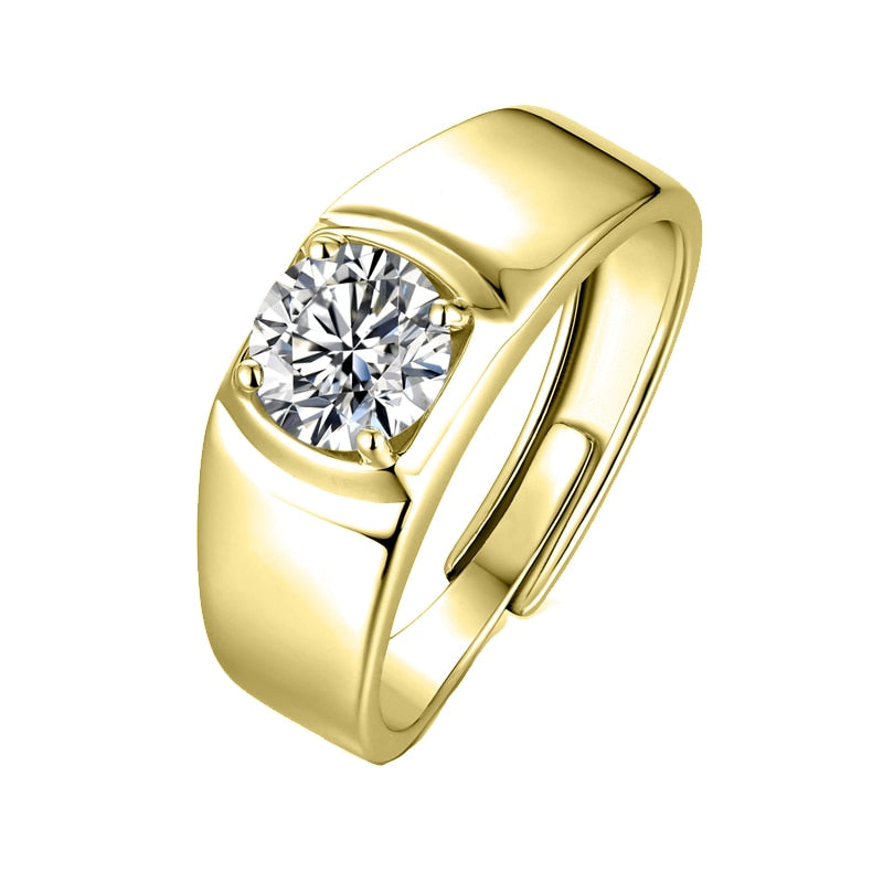 1.00Ct 6.5mm Moissanite Adjustable Men's Ring - Premium Jewelry from Dazzling Delights - Just $72.71! Shop now at Dazzling Delights