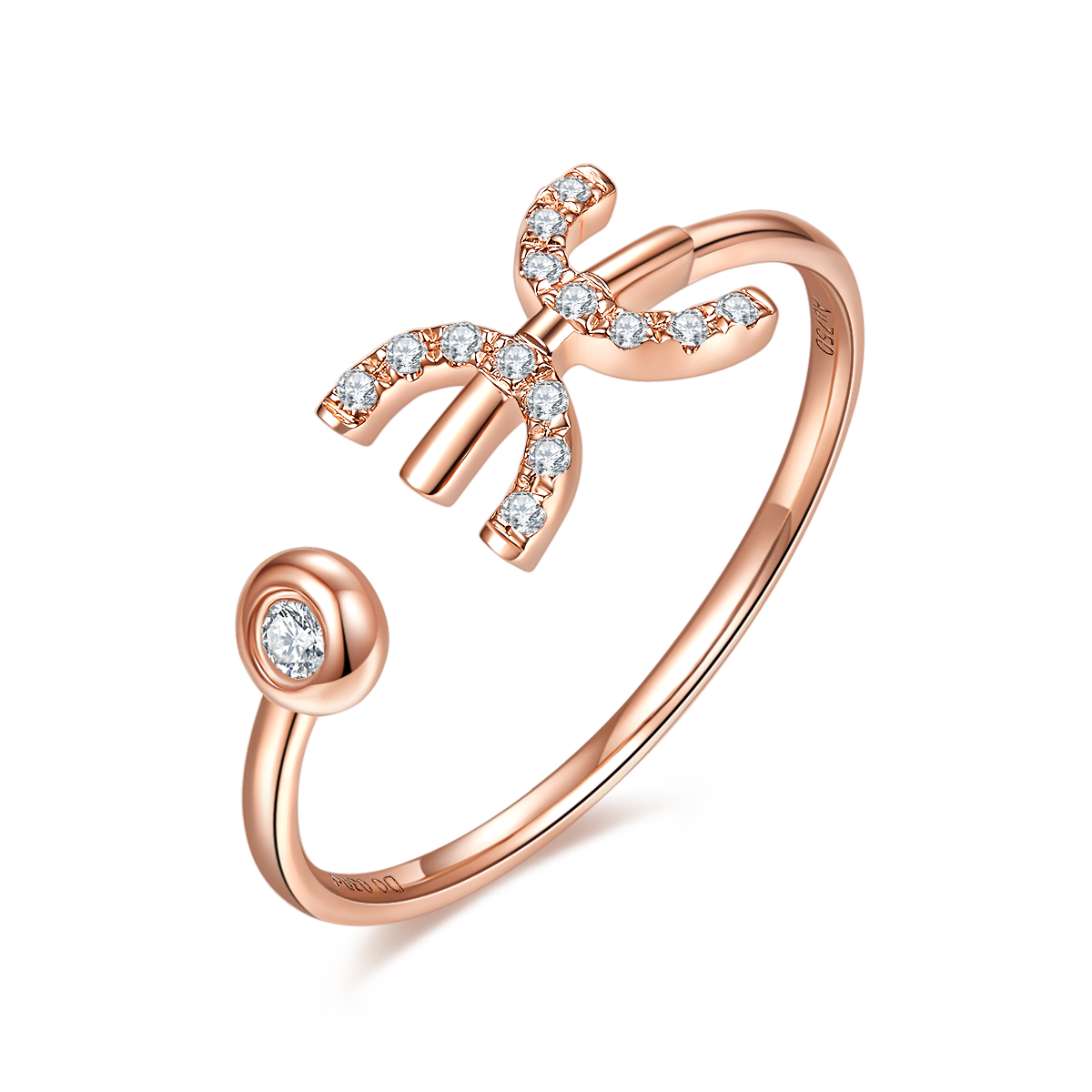 18K Rose Gold Diamond Star Sign Constellation Ring Adjustable Ring - Premium Jewelry from Dazzling Delights - Just $304.46! Shop now at Dazzling Delights