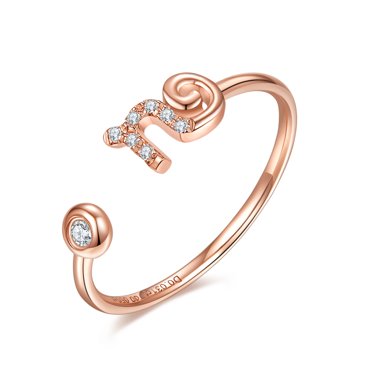 18K Rose Gold Diamond Star Sign Constellation Ring Adjustable Ring - Premium Jewelry from Dazzling Delights - Just $304.46! Shop now at Dazzling Delights