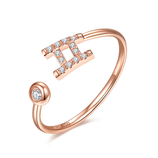 18K Rose Gold Diamond Star Sign Constellation Ring Adjustable Ring - Premium Jewelry from Dazzling Delights - Just $405.95! Shop now at Dazzling Delights