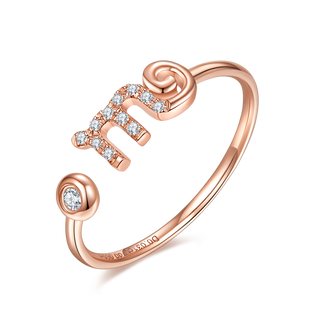 18K Rose Gold Diamond Star Sign Constellation Ring Adjustable Ring - Premium Jewelry from Dazzling Delights - Just $405.95! Shop now at Dazzling Delights