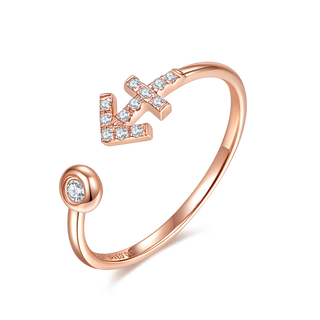 18K Rose Gold Diamond Star Sign Constellation Ring Adjustable Ring - Premium Jewelry from Dazzling Delights - Just $405.95! Shop now at Dazzling Delights