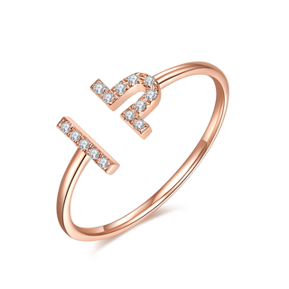 18K Rose Gold Diamond Star Sign Constellation Ring Adjustable Ring - Premium Jewelry from Dazzling Delights - Just $405.95! Shop now at Dazzling Delights