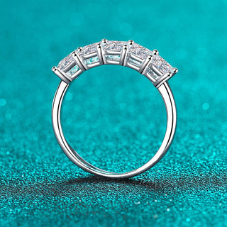 2ct 5 Stone Princess Cut Moissanite Half Eternity Ring - Premium Jewelry from Dazzling Delights - Just $162.95! Shop now at Dazzling Delights