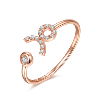 18K Rose Gold Diamond Star Sign Constellation Ring Adjustable Ring - Premium Jewelry from Dazzling Delights - Just $405.95! Shop now at Dazzling Delights