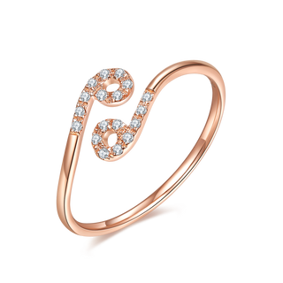 18K Rose Gold Diamond Star Sign Constellation Ring Adjustable Ring - Premium Jewelry from Dazzling Delights - Just $405.95! Shop now at Dazzling Delights