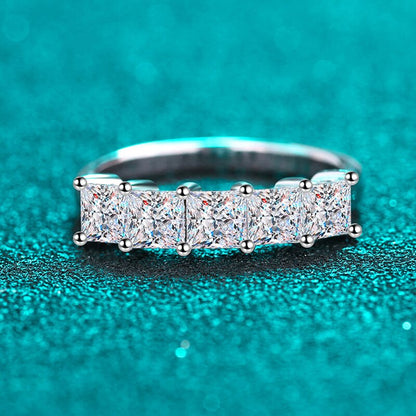 2ct 5 Stone Princess Cut Moissanite Half Eternity Ring - Premium Jewelry from Dazzling Delights - Just $122.21! Shop now at Dazzling Delights