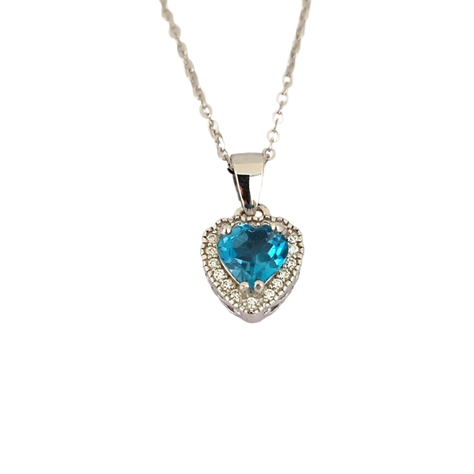 Heart Cut Swiss Blue Topaz Pendant Necklace - Premium Jewelry from Dazzling Delights - Just $46.46! Shop now at Dazzling Delights